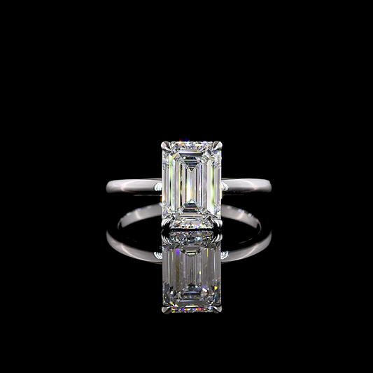 2.78 CT Emerald Lab Grown Diamond Solitaire Ring Sz. 6.5 (E Color and VS1 Clarity)