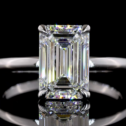 2.78 CT Emerald Lab Grown Diamond Solitaire Ring Sz. 6.5 (E Color and VS1 Clarity)