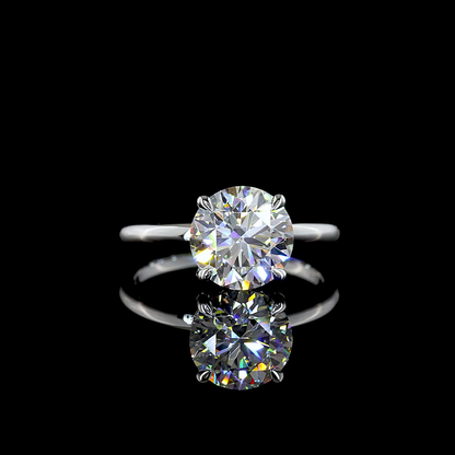 2.63 CTTW Round Lab Grown Diamond Hidden Halo Ring Sz. 6.5 (F Color and VVS2 Clarity)