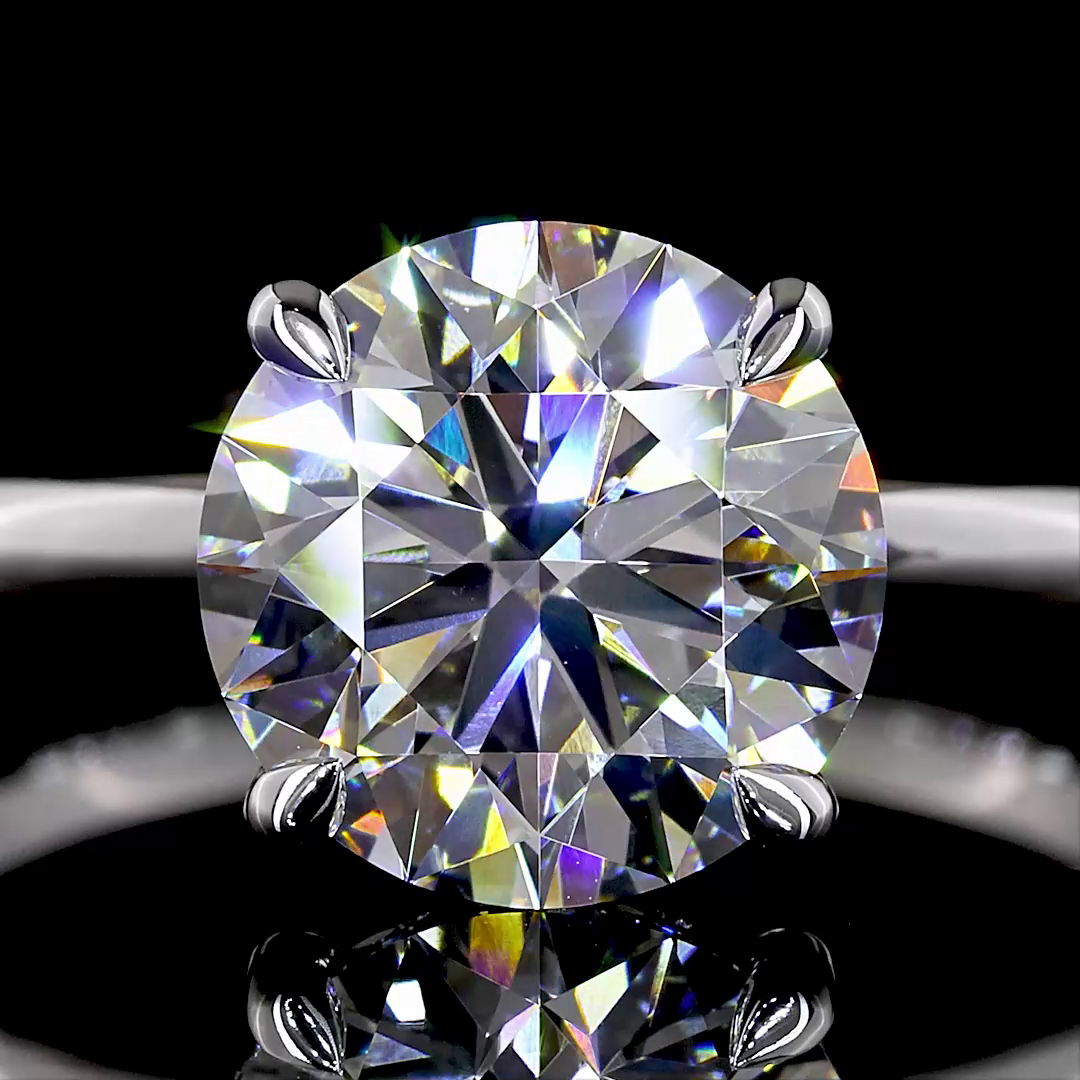 2.63 CTTW Round Lab Grown Diamond Hidden Halo Ring Sz. 6.5 (F Color and VVS2 Clarity)