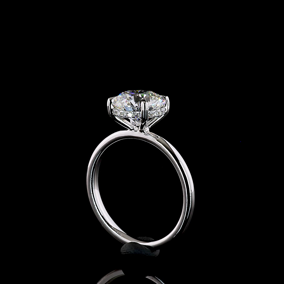 2.63 CTTW Round Lab Grown Diamond Hidden Halo Ring Sz. 6.5 (F Color and VVS2 Clarity)