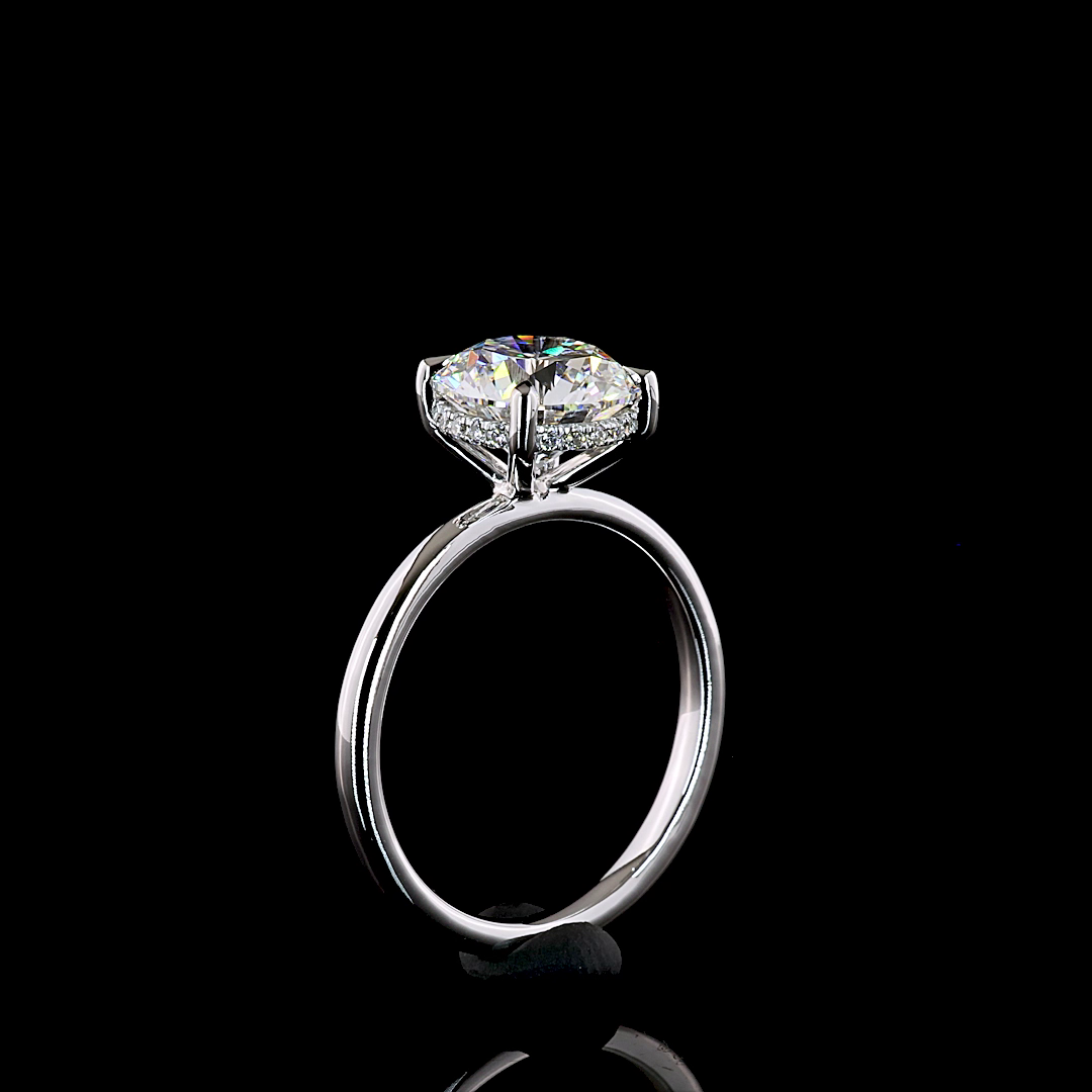 2.63 CTTW Round Lab Grown Diamond Hidden Halo Ring Sz. 6.5 (F Color and VVS2 Clarity)