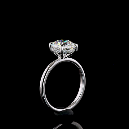 2.63 CTTW Round Lab Grown Diamond Hidden Halo Ring Sz. 6.5 (F Color and VVS2 Clarity)