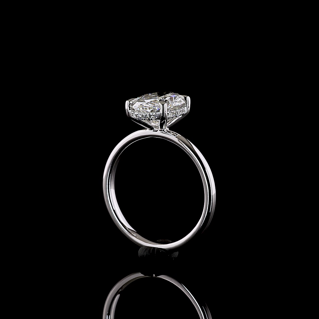 2.70 CTTW Oval Lab Grown Diamond Hidden Halo Ring Sz. 6.5 (F Color and VS1 Clarity)