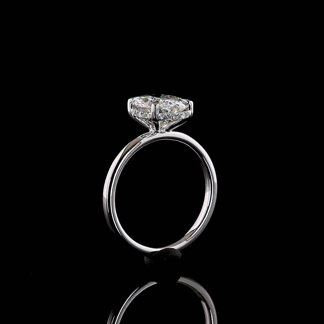 2.70 CTTW Oval Lab Grown Diamond Hidden Halo Ring Sz. 6.5 (F Color and VS1 Clarity)