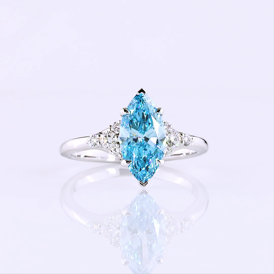 1.83 CTTW Marquise Lab Grown Diamond Special Ring Sz. 6.5 (FV.BL Color and VS2 Clarity)