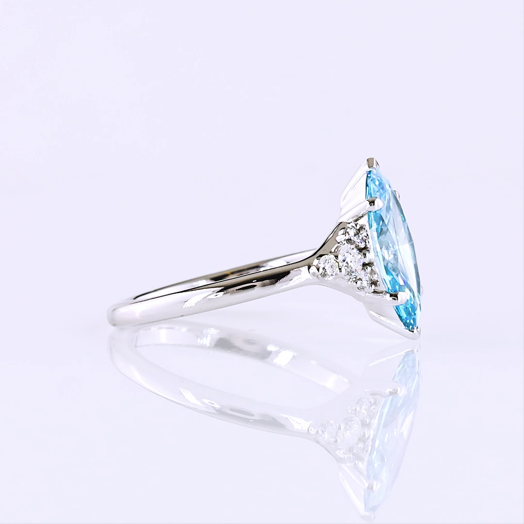 1.83 CTTW Marquise Lab Grown Diamond Special Ring Sz. 6.5 (FV.BL Color and VS2 Clarity)