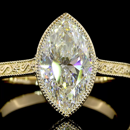 2.37 CTTW Marquise Lab Grown Diamond Hidden Halo Ring Sz. 6.5 (E Color and VS1 Clarity)