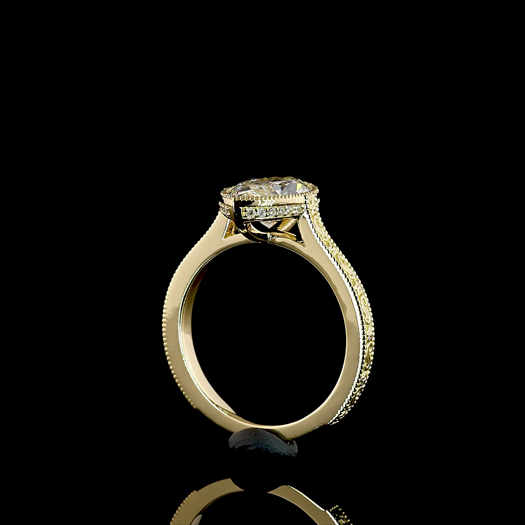 2.37 CTTW Marquise Lab Grown Diamond Hidden Halo Ring Sz. 6.5 (E Color and VS1 Clarity)