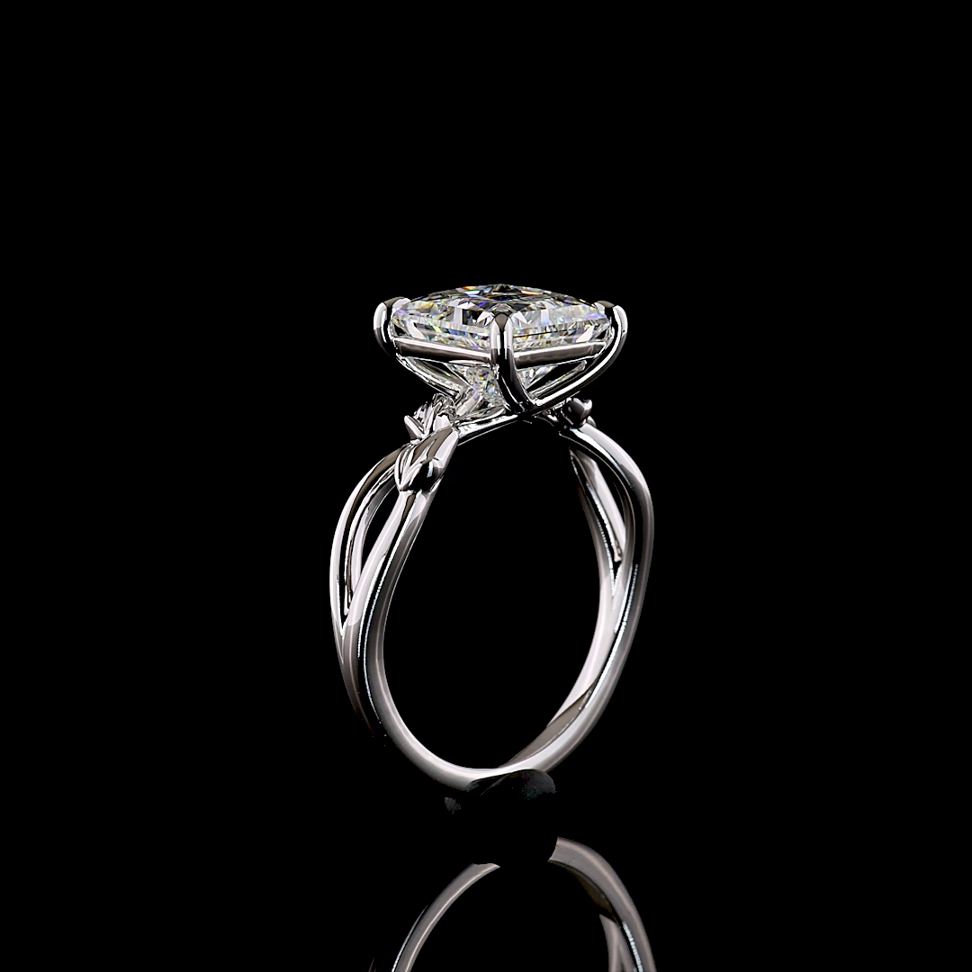 3.06 CT Princess Lab Grown Diamond Solitaire Ring Sz. 6.5 (F Color and VS1 Clarity)