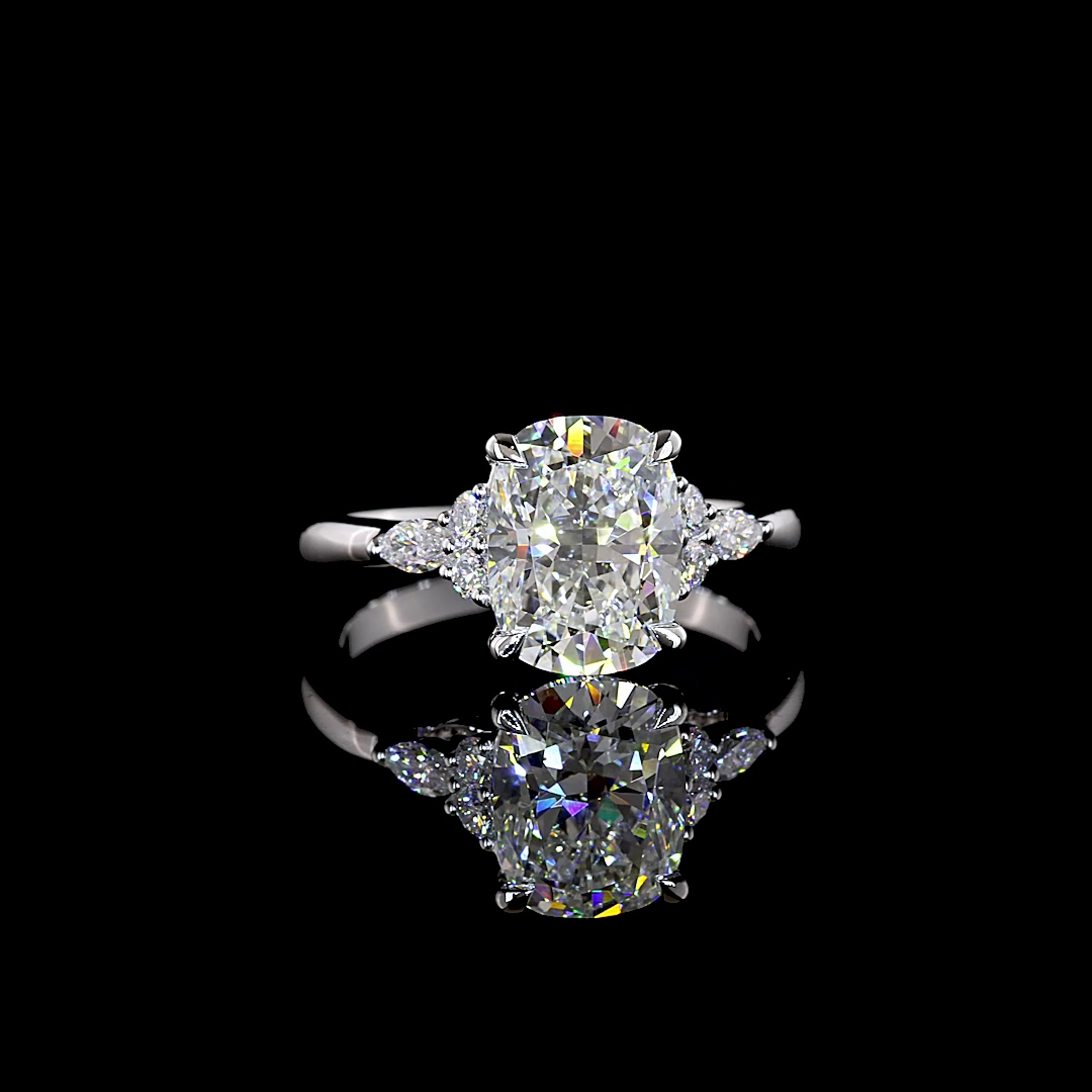 2.74 CTTW Cushion Brilliant Lab Grown Diamond Special Ring Sz. 6 (F Color and VS1 Clarity)