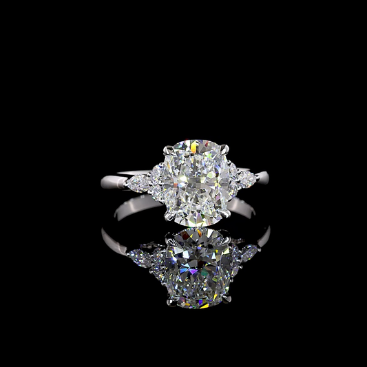 2.74 CTTW Cushion Brilliant Lab Grown Diamond Special Ring Sz. 6 (F Color and VS1 Clarity)