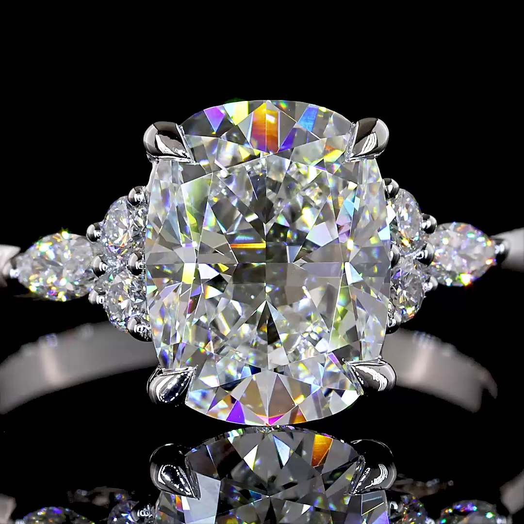 2.74 CTTW Cushion Brilliant Lab Grown Diamond Special Ring Sz. 6 (F Color and VS1 Clarity)