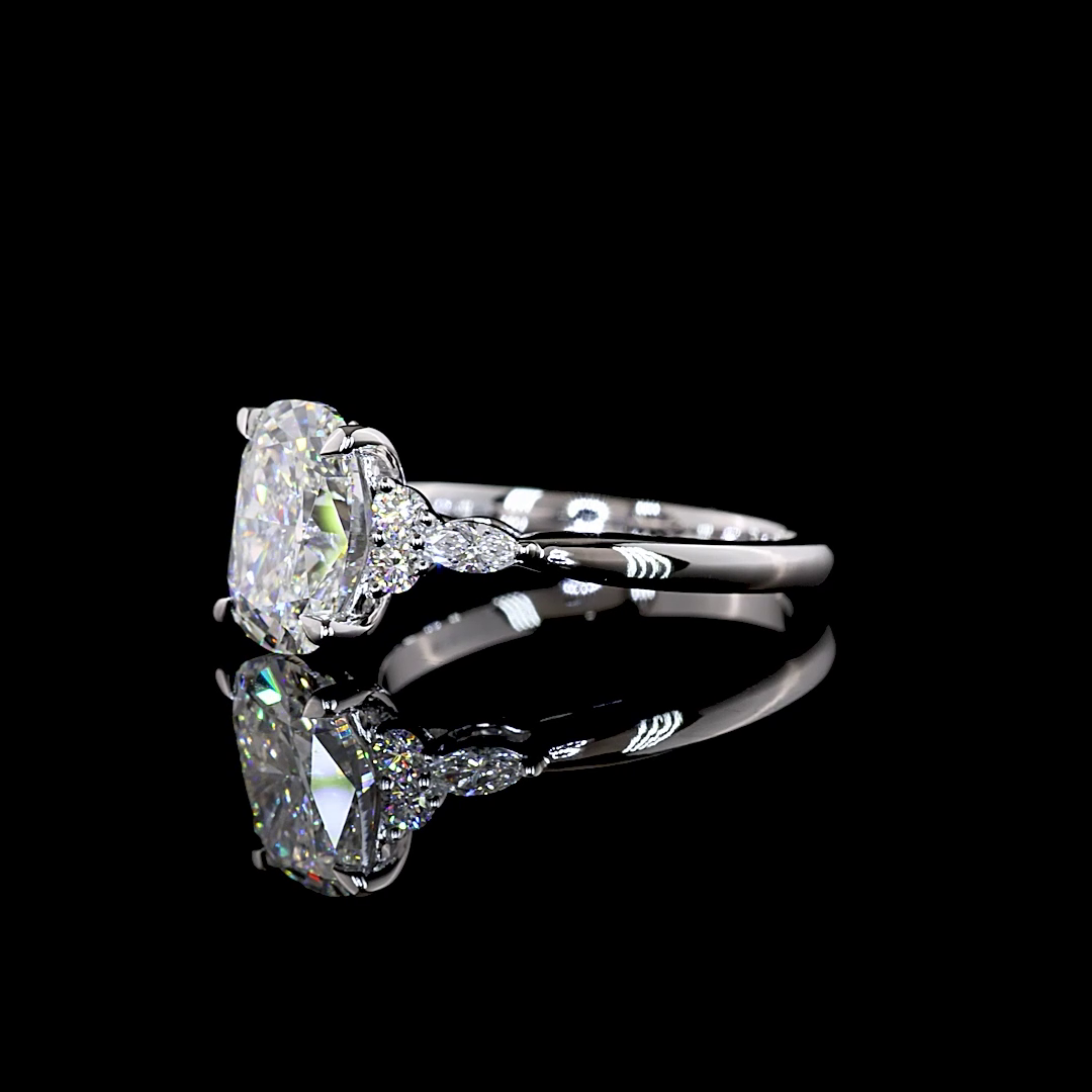 2.74 CTTW Cushion Brilliant Lab Grown Diamond Special Ring Sz. 6 (F Color and VS1 Clarity)