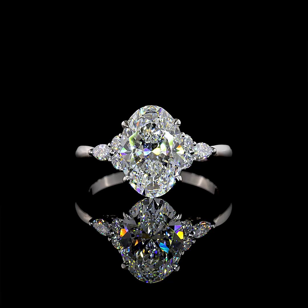 2.78 CTTW Oval Lab Grown Diamond Special Ring Sz. 6 (F Color and VVS2 Clarity)