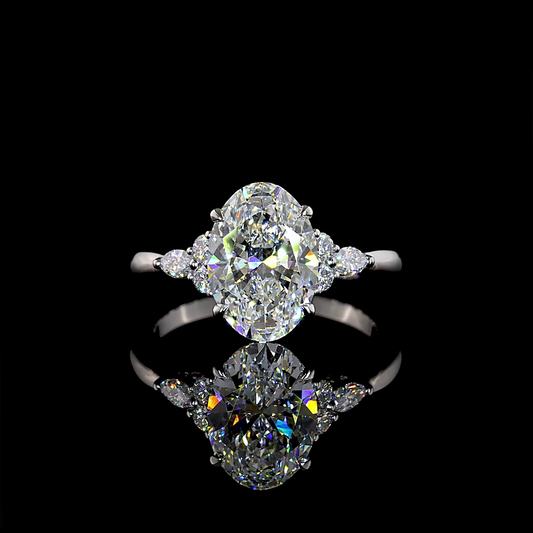 2.78 CTTW Oval Lab Grown Diamond Special Ring Sz. 6 (F Color and VVS2 Clarity)