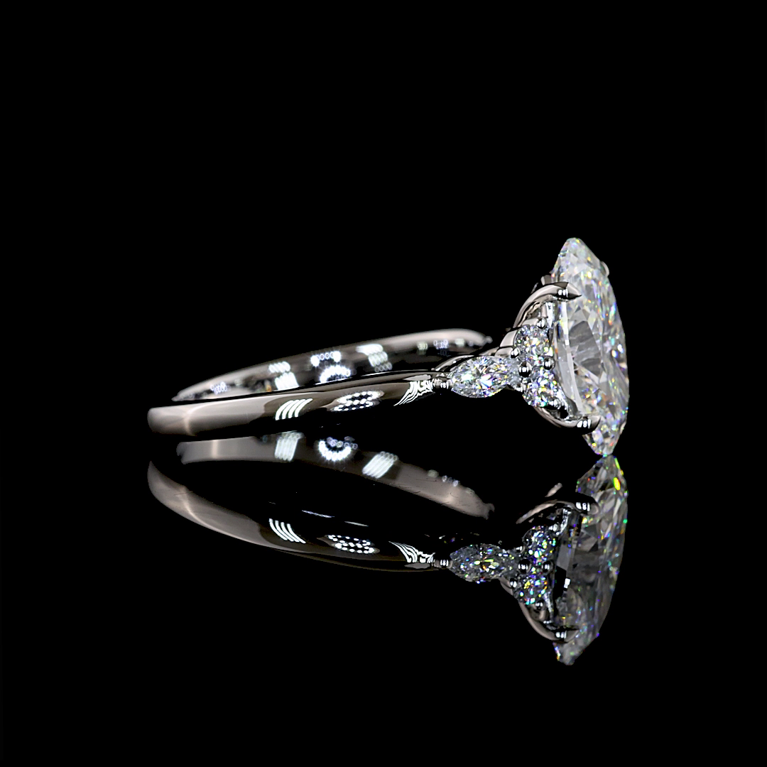 2.78 CTTW Oval Lab Grown Diamond Special Ring Sz. 6 (F Color and VVS2 Clarity)