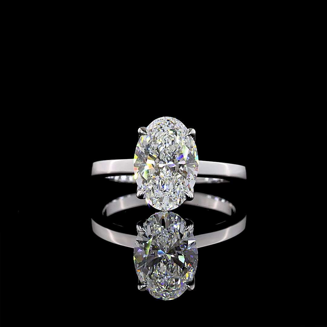 2.56 CT Oval Lab Grown Diamond Solitaire Ring Sz. 6.5 (E Color and VS1 Clarity)