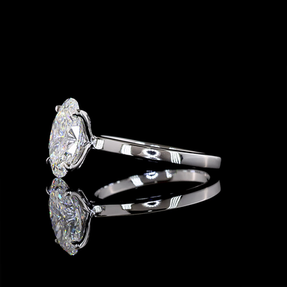 2.56 CT Oval Lab Grown Diamond Solitaire Ring Sz. 6.5 (E Color and VS1 Clarity)