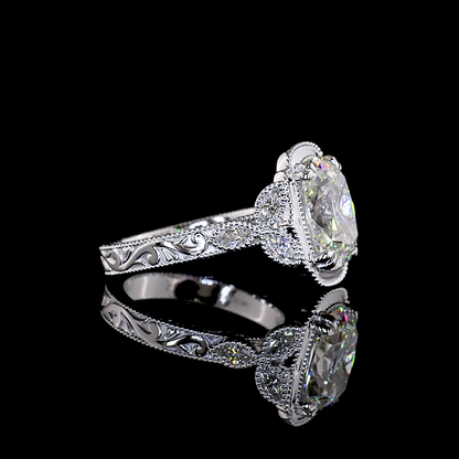 4.51 CTTW Antique Cushion Lab Grown Diamond Special Ring Sz. 6.5 (F Color and VS1 Clarity)