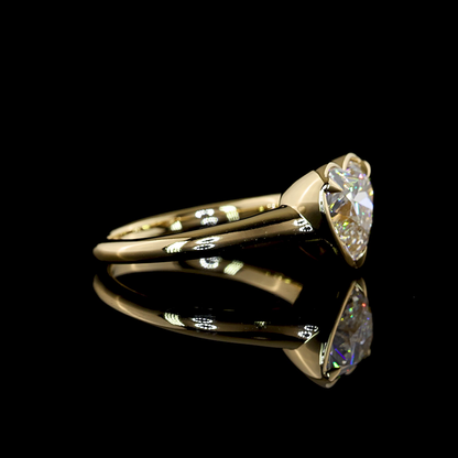 2.54 CT Heart Lab Grown Diamond Solitaire Ring Sz. 6.5 (E Color and VS1 Clarity)