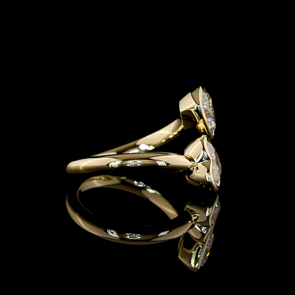 2.10 CTTW Heart Lab Diamond Toi et Moi Ring (D Color and VS1 Clarity)
