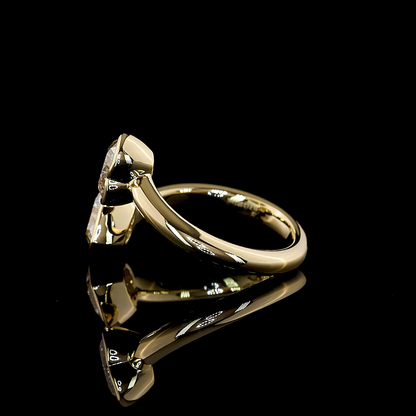 2.10 CTTW Heart Lab Diamond Toi et Moi Ring (D Color and VS1 Clarity)