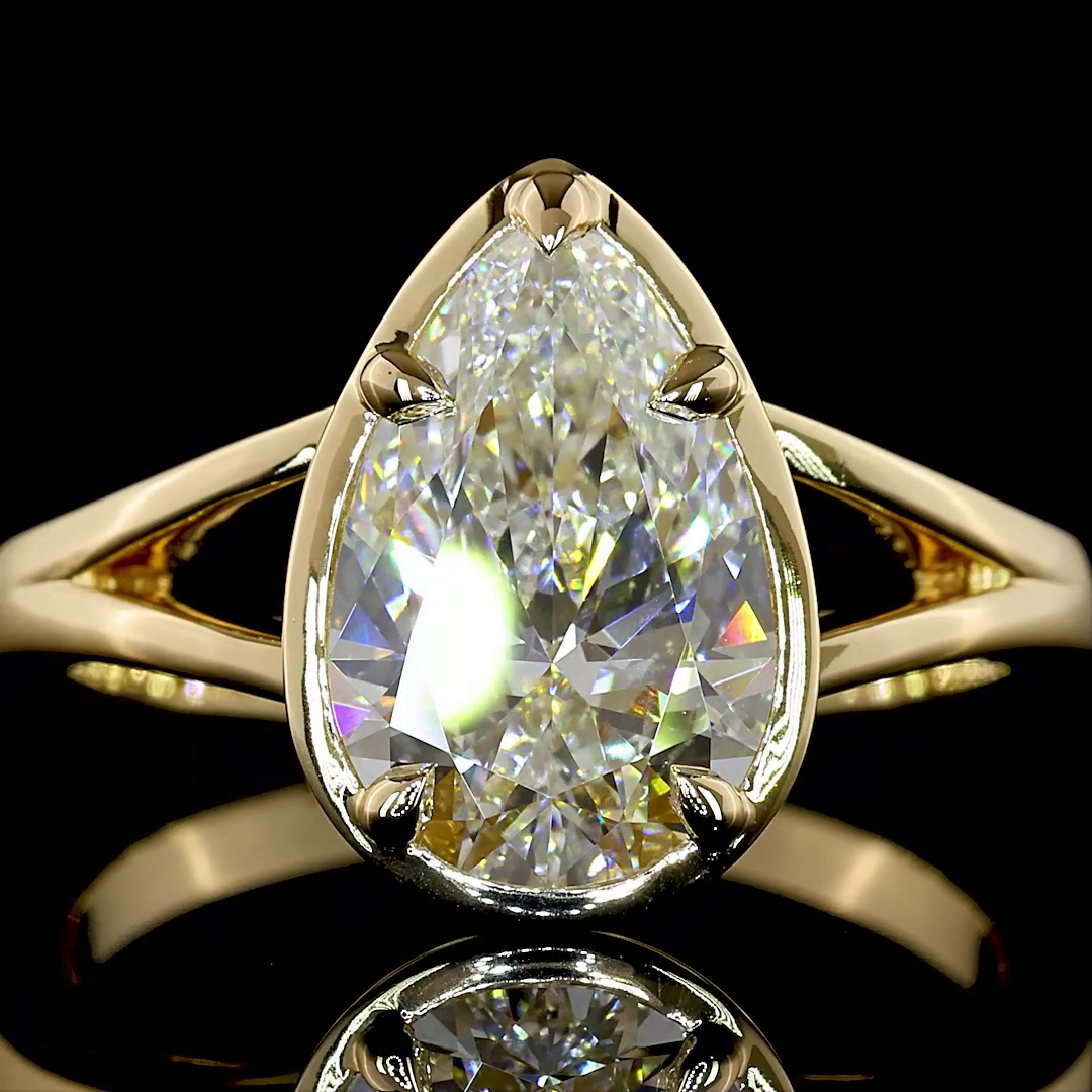 2.50 CT Pear Lab Grown Diamond Solitaire Ring Sz. 6.5 (E Color and VS1 Clarity)