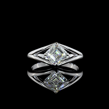1.28 CT Asscher Lab Grown Diamond Solitaire Ring Sz. 6 (F Color and VS1 Clarity)