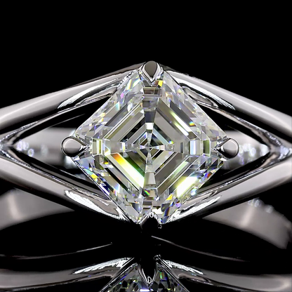 1.28 CT Asscher Lab Grown Diamond Solitaire Ring Sz. 6 (F Color and VS1 Clarity)