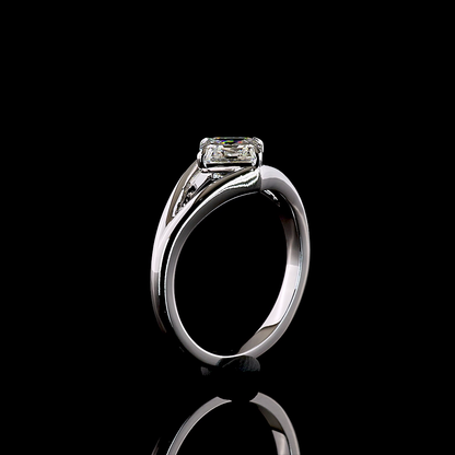1.28 CT Asscher Lab Grown Diamond Solitaire Ring Sz. 6 (F Color and VS1 Clarity)
