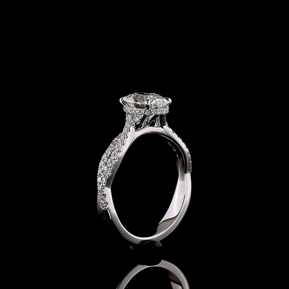 1.62 CTTW Oval Lab Grown Diamond Hidden Halo Ring Sz. 6 (F Color and VS1 Clarity)