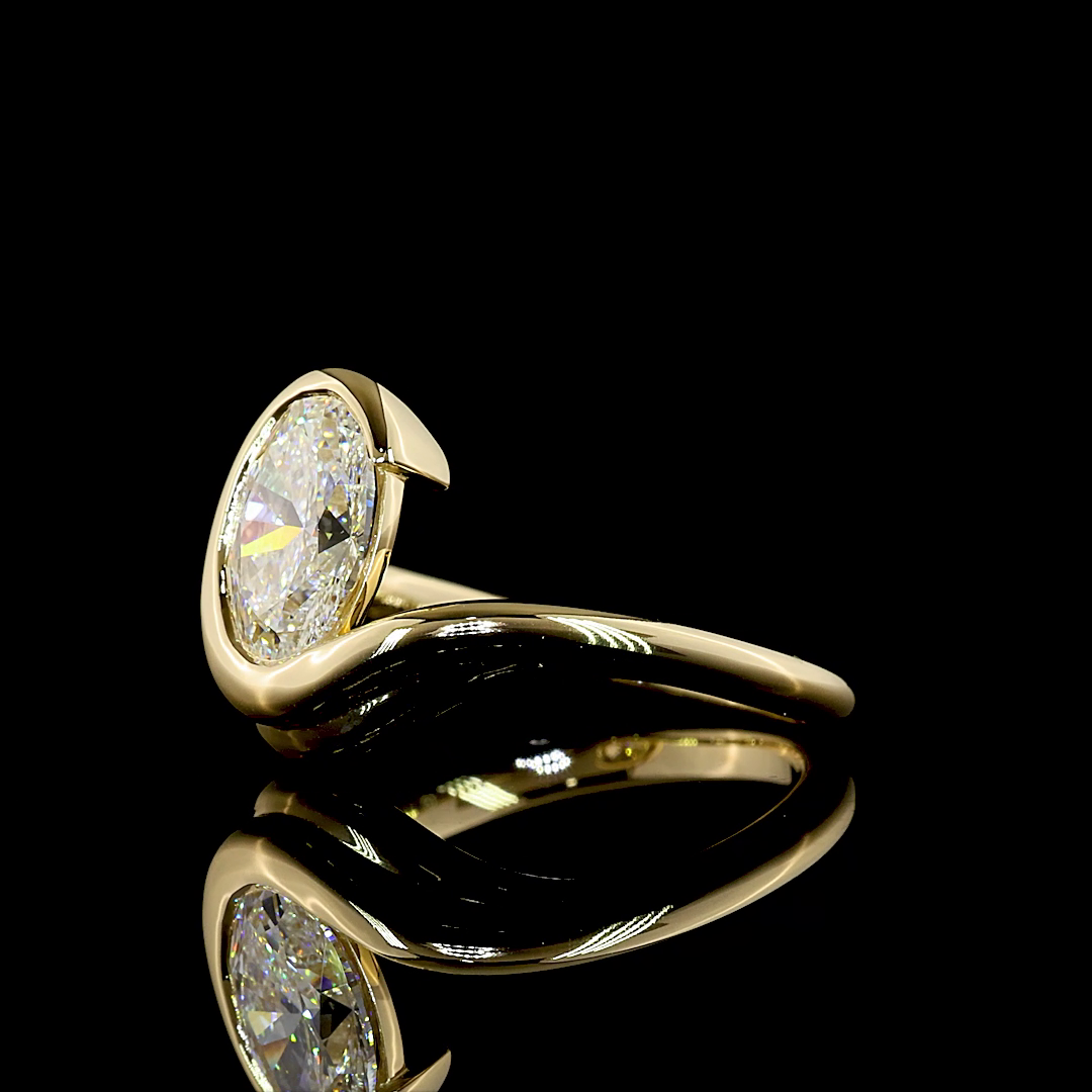 1.50 CT Oval Lab Grown Diamond Solitaire Ring Sz. 6 (F Color and VS1 Clarity)
