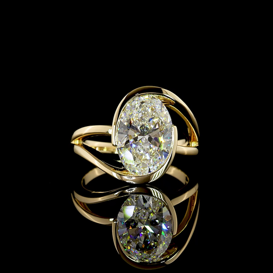 3.50 CT Oval Lab Grown Diamond Solitaire Ring Sz. 6 (F Color and VS1 Clarity)