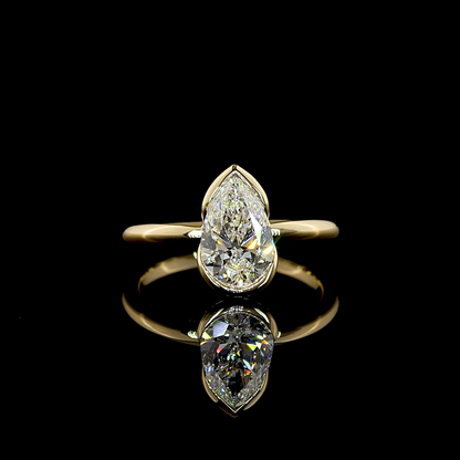 1.51 CT Pear Lab Grown Diamond Solitaire Ring Sz. 6.5 (F Color and VS1 Clarity)