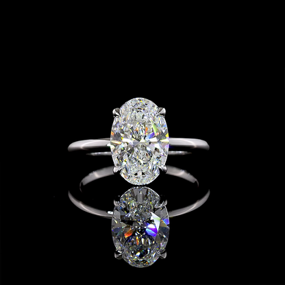 3.03 CT Oval Lab Grown Diamond Solitaire Ring Sz. 7 (F Color and VS1 Clarity)
