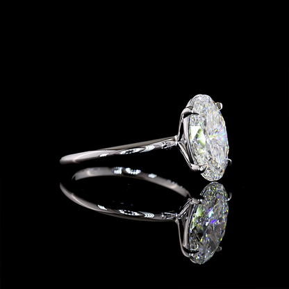 3.03 CT Oval Lab Grown Diamond Solitaire Ring Sz. 7 (F Color and VS1 Clarity)