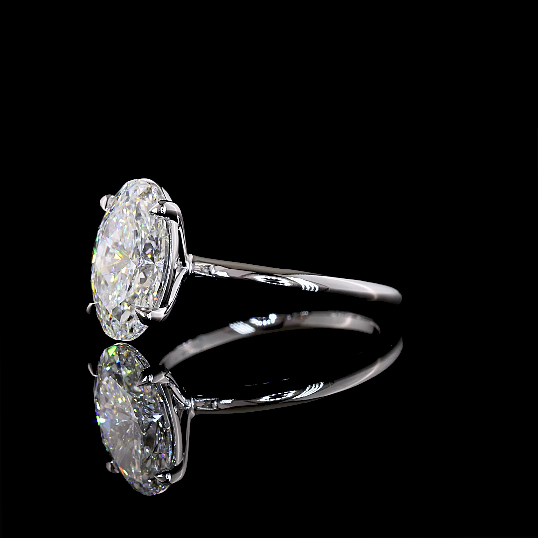 3.03 CT Oval Lab Grown Diamond Solitaire Ring Sz. 7 (F Color and VS1 Clarity)