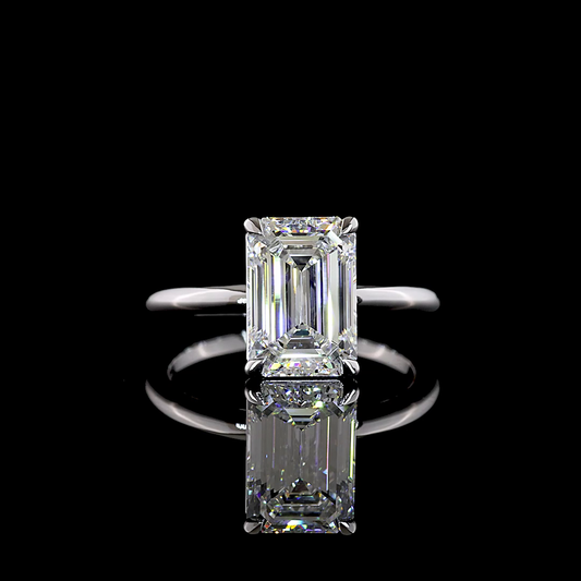 3.16 CT Emerald Lab Grown Diamond Solitaire Ring Sz. 7 (F Color and VS1 Clarity)