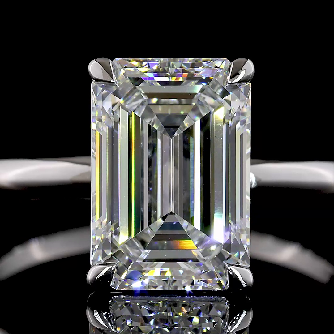 3.16 CT Emerald Lab Grown Diamond Solitaire Ring Sz. 7 (F Color and VS1 Clarity)