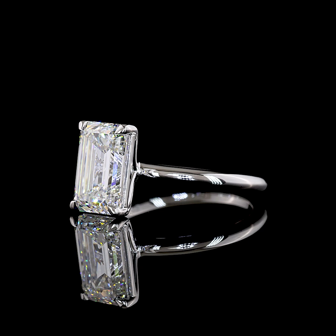 3.16 CT Emerald Lab Grown Diamond Solitaire Ring Sz. 7 (F Color and VS1 Clarity)