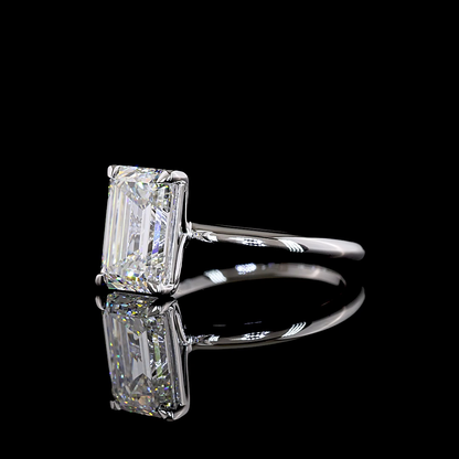3.16 CT Emerald Lab Grown Diamond Solitaire Ring Sz. 7 (F Color and VS1 Clarity)