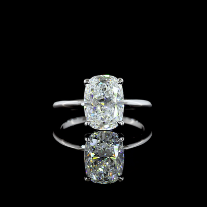 3.10 CT Cushion Brilliant Lab Grown Diamond Solitaire Ring Sz. 7 (E Color and VVS2 Clarity)