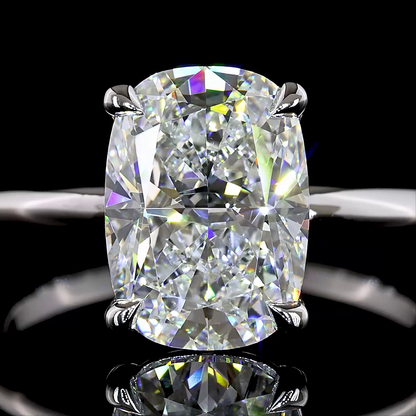 3.10 CT Cushion Brilliant Lab Grown Diamond Solitaire Ring Sz. 7 (E Color and VVS2 Clarity)