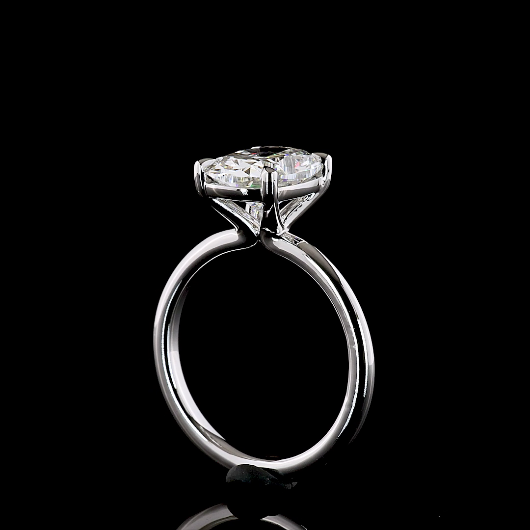 3.10 CT Cushion Brilliant Lab Grown Diamond Solitaire Ring Sz. 7 (E Color and VVS2 Clarity)