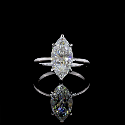 3.18 CT Marquise Lab Grown Diamond Solitaire Ring Sz. 7 (F Color and VS1 Clarity)
