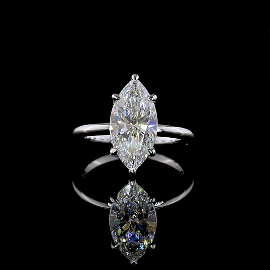3.18 CT Marquise Lab Grown Diamond Solitaire Ring Sz. 7 (F Color and VS1 Clarity)