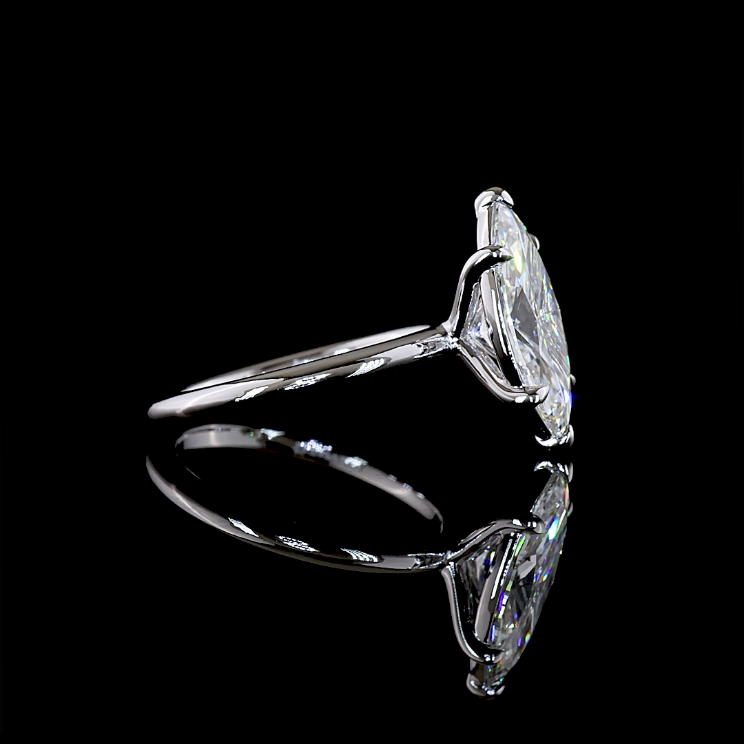 3.18 CT Marquise Lab Grown Diamond Solitaire Ring Sz. 7 (F Color and VS1 Clarity)