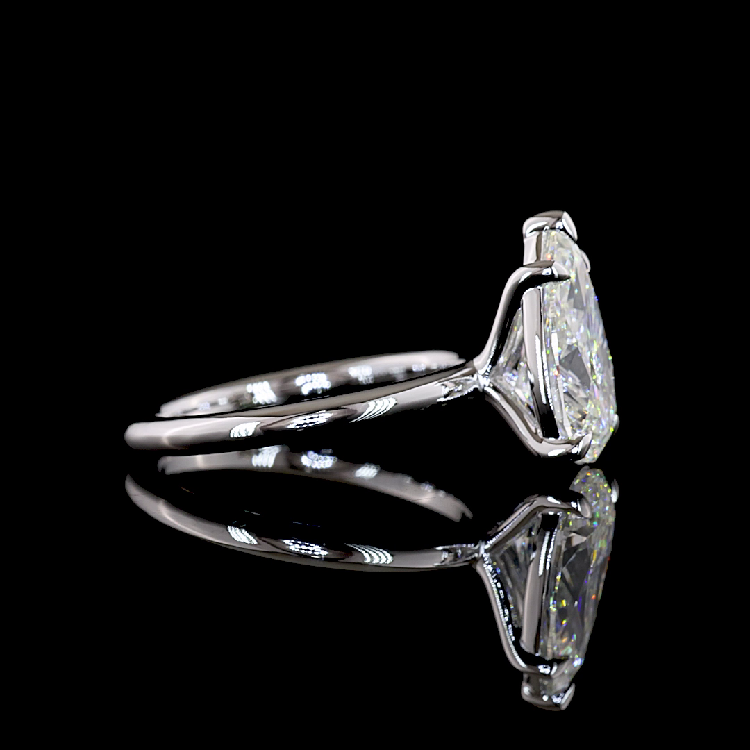 3.14 CT Pear Lab Grown Diamond Solitaire Ring Sz. 7 (E Color and VS1 Clarity)