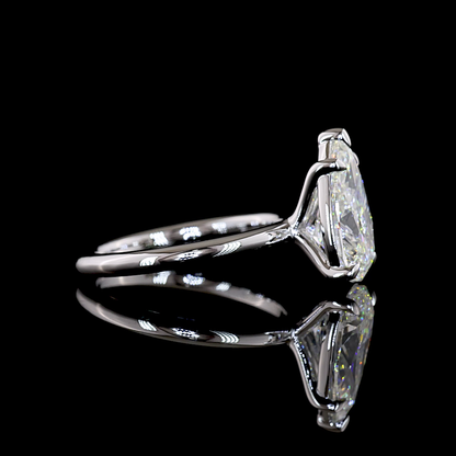 3.14 CT Pear Lab Grown Diamond Solitaire Ring Sz. 7 (E Color and VS1 Clarity)